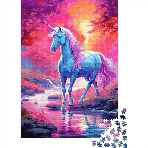 Einhorn 1000 Teile Puzzle Für Die Ganze Familie Tier Impossible Puzzle Geschicklichkeitsspiel Geschenk 1000pcs (75x50cm) von PHQAZWSXE