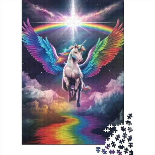 Einhorn 1000 Teile Puzzle Für Erwachsene Tier Erwachsenenpuzzle Geschicklichkeitsspiel Geschenk 1000pcs (75x50cm) von PHQAZWSXE