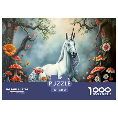 Einhorn 1000 Teile Puzzle Für Erwachsene Tiere Erwachsenenpuzzle Geschicklichkeitsspiel Weihnachtspuzzle 70x50cm/1000pcs von PHQAZWSXE