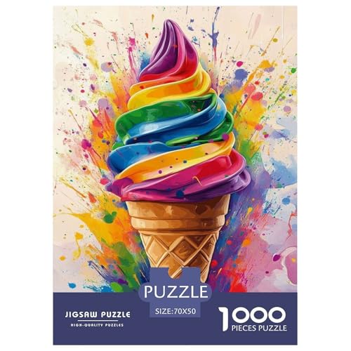 Eiscreme 1000 Teile Puzzle Für Die Ganze Familie interessant Impossible Puzzle Geschicklichkeitsspiel Geschenk 70x50cm/1000pcs von PHQAZWSXE