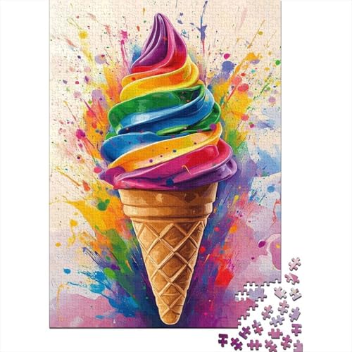 Eiscreme Puzzle 1000 Teile Für Die Ganze Familie interessant Impossible Puzzle Geschicklichkeitsspiel Weihnachtspuzzle 1000pcs (75x50cm) von PHQAZWSXE