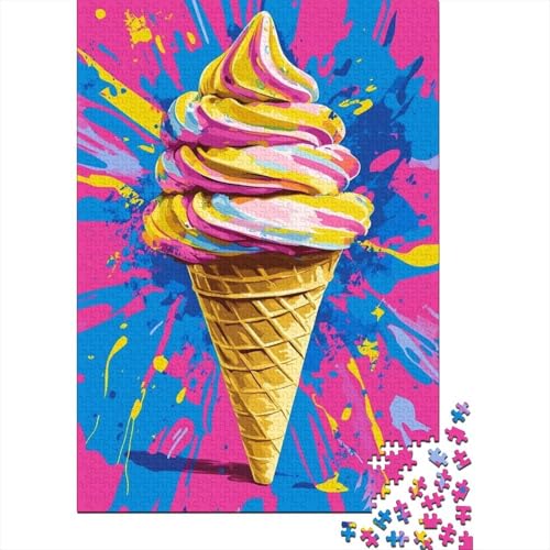 Eiscreme Puzzle 1000 Teile Für Erwachsene interessant Impossible Puzzle Geschicklichkeitsspiel Geschenk 1000pcs (75x50cm) von PHQAZWSXE