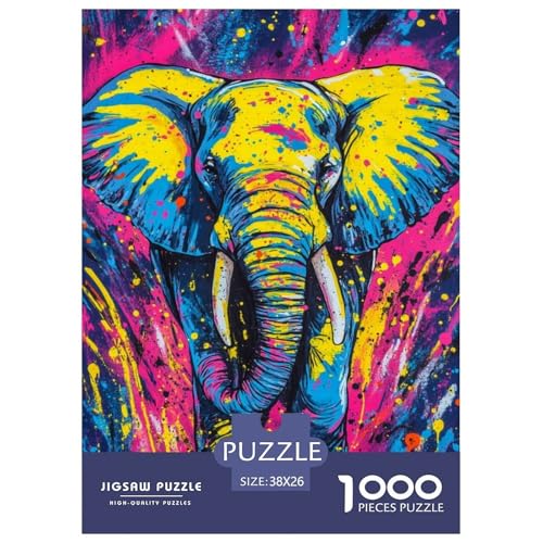 Elefanten 1000 Teile Puzzle Für Die Ganze Familie Tier Erwachsenenpuzzle Geschicklichkeitsspiel Weihnachtspuzzle 38x26cm/1000pcs von PHQAZWSXE