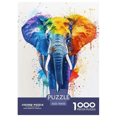Elefanten 1000 Teile Puzzle Für Die Ganze Familie Tier Impossible Puzzle Geschicklichkeitsspiel Geschenk 70x50cm/1000pcs von PHQAZWSXE