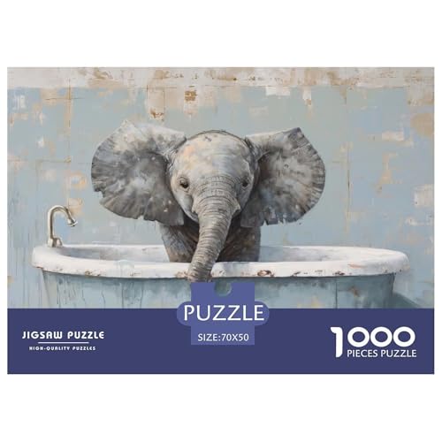 Elefanten 1000 Teile Puzzle Für Die Ganze Familie interessant Erwachsenenpuzzle Geschicklichkeitsspiel Geschenk 70x50cm/1000pcs von PHQAZWSXE