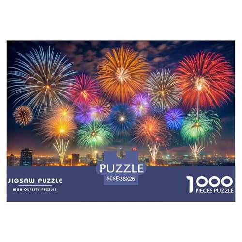 Enchanting Feuerwerk 1000 Teile Puzzle Für Erwachsene interessant Erwachsenenpuzzle Geschicklichkeitsspiel Weihnachtspuzzle 38x26cm/1000pcs von PHQAZWSXE