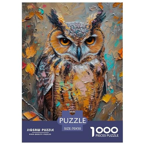 Eule 1000 Teile Puzzle Für Die Ganze Familie Tier Erwachsenenpuzzle Geschicklichkeitsspiel Geschenk 70x50cm/1000pcs von PHQAZWSXE