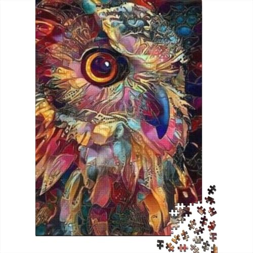 Eule 1000 Teile Puzzle Für Die Ganze Familie Tier Erwachsenenpuzzle Geschicklichkeitsspiel Weihnachtspuzzle 1000pcs (75x50cm) von PHQAZWSXE