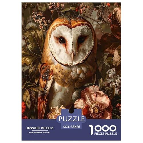 Eule 1000 Teile Puzzle Für Die Ganze Familie Tiere Erwachsenenpuzzle Geschicklichkeitsspiel Geschenk 38x26cm/1000pcs von PHQAZWSXE