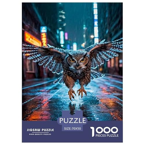 Eule 1000 Teile Puzzle Für Die Ganze Familie Tiere Erwachsenenpuzzle Geschicklichkeitsspiel Weihnachtspuzzle 70x50cm/1000pcs von PHQAZWSXE