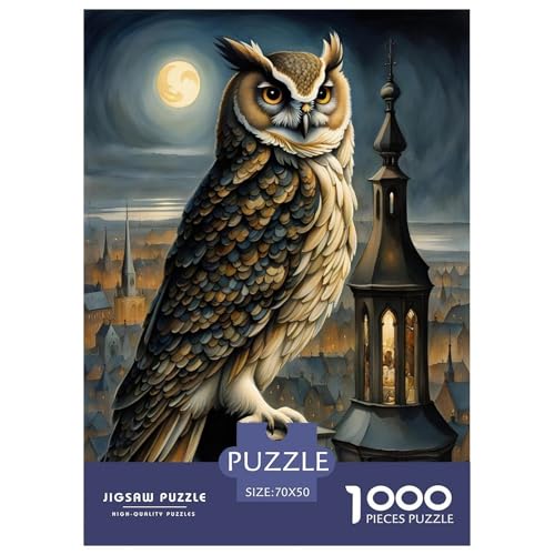 Eule 1000 Teile Puzzle Für Die Ganze Familie Tiere Impossible Puzzle Geschicklichkeitsspiel Weihnachtspuzzle 70x50cm/1000pcs von PHQAZWSXE
