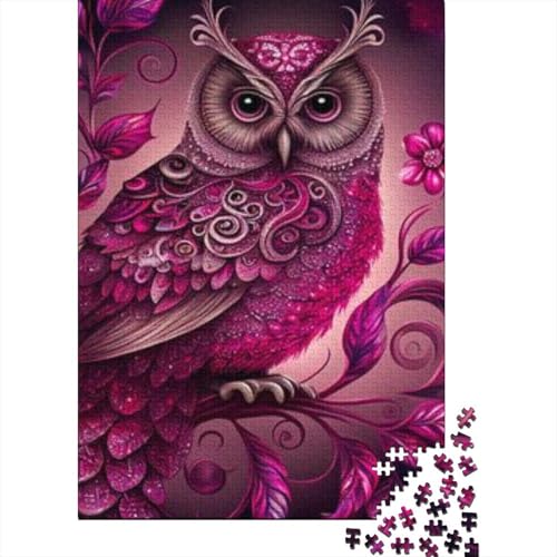 Eule 1000 Teile Puzzle Für Erwachsene Tier Erwachsenenpuzzle Geschicklichkeitsspiel Weihnachtspuzzle 1000pcs (75x50cm) von PHQAZWSXE
