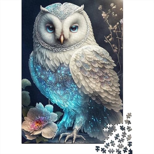 Eule 1000 Teile Puzzle Für Erwachsene Und Kinder Tier Impossible Puzzle Clevere Rätsel Weihnachtspuzzle 1000pcs (75x50cm) von PHQAZWSXE