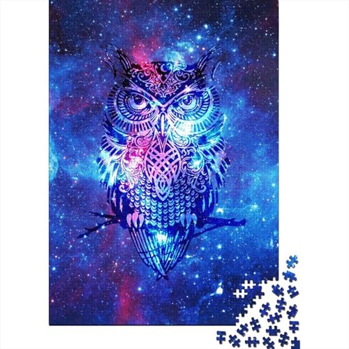 Eule Puzzle 1000 Teile Für Erwachsene Tier Erwachsenenpuzzle Clevere Rätsel Geschenk 1000pcs (75x50cm) von PHQAZWSXE