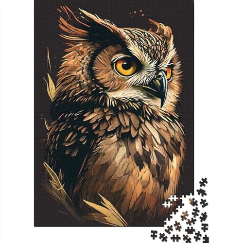 Eule Puzzle 1000 Teile Für Erwachsene Tier Erwachsenenpuzzle Geschicklichkeitsspiel Weihnachtspuzzle 1000pcs (75x50cm) von PHQAZWSXE