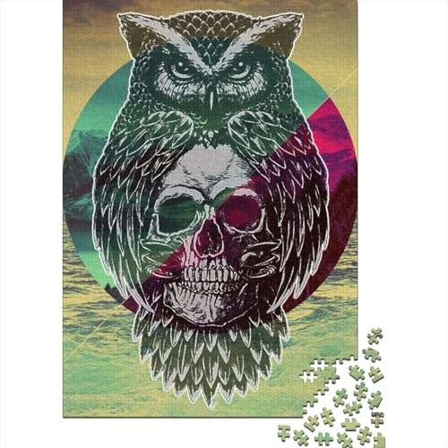 Eule Puzzle 1000 Teile Für Erwachsene Tier Impossible Puzzle Clevere Rätsel Weihnachtspuzzle 1000pcs (75x50cm) von PHQAZWSXE