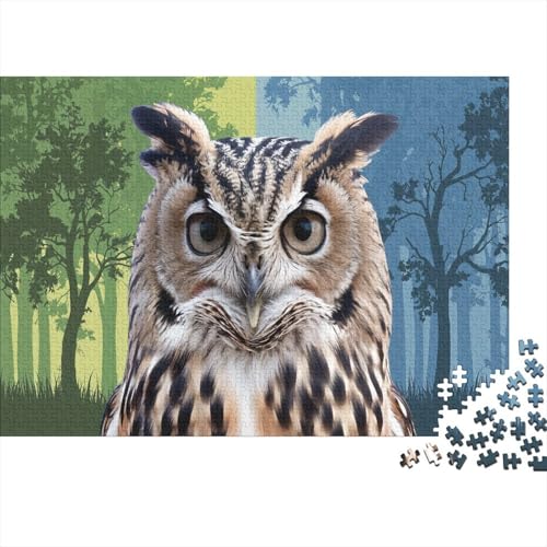 Eule Puzzle 1000 Teile Für Erwachsene Tier Impossible Puzzle Geschicklichkeitsspiel Geschenk 1000pcs (75x50cm) von PHQAZWSXE