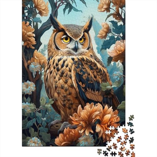 Eule Puzzle 1000 Teile Für Erwachsene Und Kinder Tier Erwachsenenpuzzle Geschicklichkeitsspiel Geschenk 1000pcs (75x50cm) von PHQAZWSXE