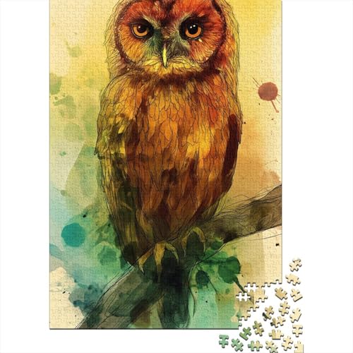 Eule Puzzle 1000 Teile Für Erwachsene Und Kinder Tier Impossible Puzzle Geschicklichkeitsspiel Weihnachtspuzzle 1000pcs (75x50cm) von PHQAZWSXE