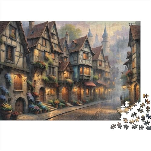 Fairytale Stadt Puzzle 1000 Teile Für Erwachsene Und Kinder interessant Impossible Puzzle Geschicklichkeitsspiel Geschenk 1000pcs (75x50cm) von PHQAZWSXE