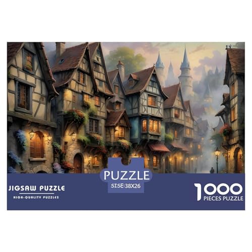 Fairytale Stadt Puzzle 1000 Teile Für Erwachsene persönlich Impossible Puzzle Geschicklichkeitsspiel Weihnachtspuzzle 38x26cm/1000pcs von PHQAZWSXE