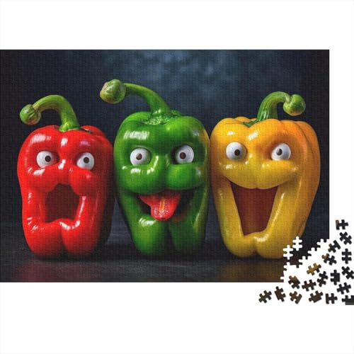 Farbenfroher Peperoni Puzzle 1000 Teile Für Die Ganze Familie interessant Impossible Puzzle Clevere Rätsel Geschenk 1000pcs (75x50cm) von PHQAZWSXE