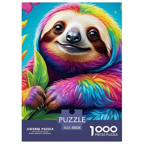 Faulheit Puzzle 1000 Teile Für Die Ganze Familie Tier Erwachsenenpuzzle Geschicklichkeitsspiel Weihnachtspuzzle 38x26cm/1000pcs von PHQAZWSXE