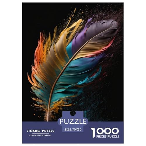 Feder 1000 Teile Puzzle Für Erwachsene interessant Impossible Puzzle Clevere Rätsel Weihnachtspuzzle 70x50cm/1000pcs von PHQAZWSXE