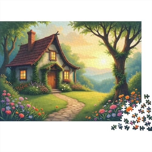 Ferienhaus 1000 Teile Puzzle Für Erwachsene interessant Erwachsenenpuzzle Geschicklichkeitsspiel Weihnachtspuzzle 1000pcs (75x50cm) von PHQAZWSXE