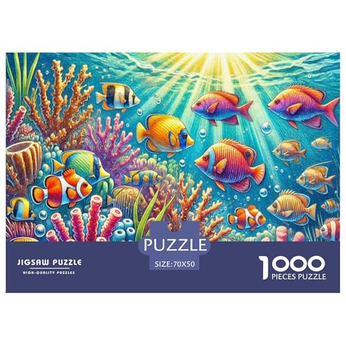 Fisch 1000 Teile Puzzle Für Erwachsene Und Kinder interessant Erwachsenenpuzzle Geschicklichkeitsspiel GescHühnerk 70x50cm/1000pcs von PHQAZWSXE