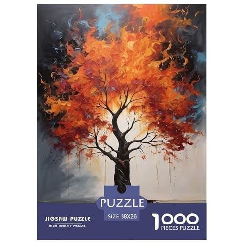Flame Baum Puzzle 1000 Teile Für Erwachsene Und Kinder interessant Impossible Puzzle Geschicklichkeitsspiel Geschenk 38x26cm/1000pcs von PHQAZWSXE