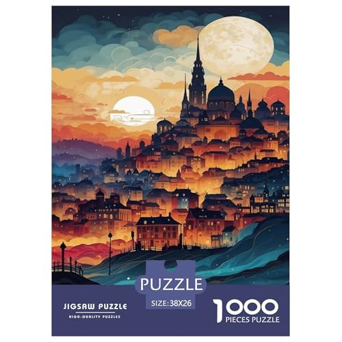 Flame Colored Stadt Puzzle 1000 Teile Für Erwachsene interessant Impossible Puzzle Geschicklichkeitsspiel Geschenk 38x26cm/1000pcs Flame Colored Stadt Puzzle 1000 Teile Für Erwachsene interessant Impossible Puzzle Geschicklichkeitsspiel Geschenk 38x26cm/1000pcs von PHQAZWSXE