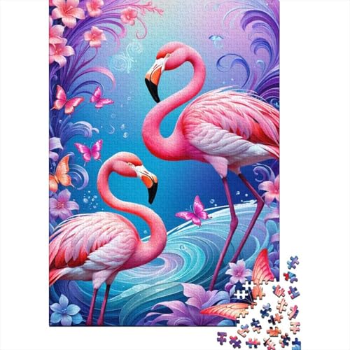 Flamingo 1000 Teile Puzzle Für Erwachsene Tier Erwachsenenpuzzle Clevere Rätsel Weihnachtspuzzle 1000pcs (75x50cm) von PHQAZWSXE