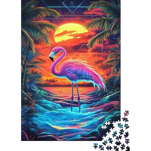 Flamingo Puzzle 1000 Teile Für Erwachsene Und Kinder Tier Erwachsenenpuzzle Geschicklichkeitsspiel Weihnachtspuzzle 1000pcs (75x50cm) von PHQAZWSXE