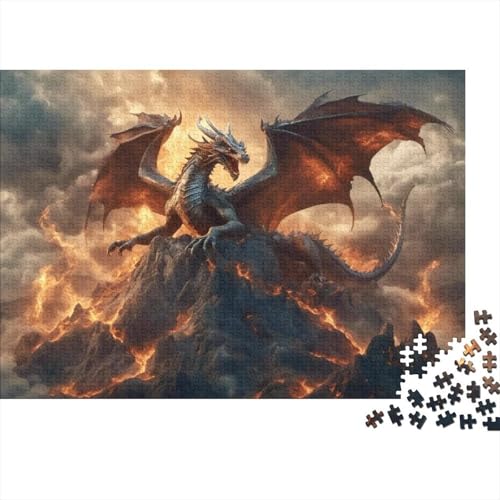 Flamme und Drache 1000 Teile Puzzle Für Die Ganze Familie interessant Erwachsenenpuzzle Geschicklichkeitsspiel Geschenk 1000pcs (75x50cm) von PHQAZWSXE