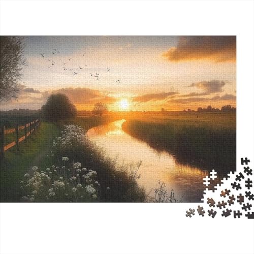 Fluss Landschaft Puzzle 1000 Teile Für Erwachsene Und Kinder interessant Erwachsenenpuzzle Geschicklichkeitsspiel Weihnachtspuzzle 1000pcs (75x50cm) von PHQAZWSXE