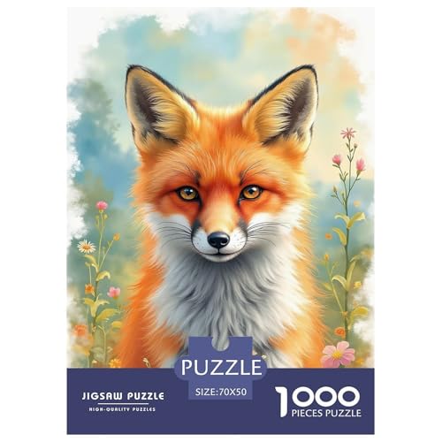 Fox 1000 Teile Puzzle Für Die Ganze Familie Tiere Erwachsenenpuzzle Clevere Rätsel Geschenk 70x50cm/1000pcs von PHQAZWSXE