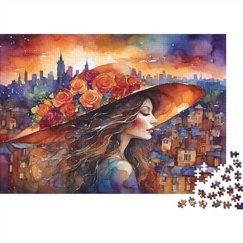 Frauen and Small Stadts Puzzle 1000 Teile Für Erwachsene interessant Erwachsenenpuzzle Geschicklichkeitsspiel Geschenk 1000pcs (75x50cm) von PHQAZWSXE