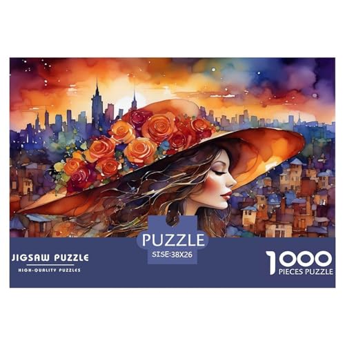 Frauen und kleine Städte 1000 Teile Puzzle Für Die Ganze Familie interessant Impossible Puzzle Geschicklichkeitsspiel Weihnachtspuzzle 38x26cm/1000pcs von PHQAZWSXE