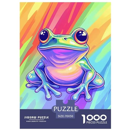Frosch 1000 Teile Puzzle Für Die Ganze Familie Tier Erwachsenenpuzzle Geschicklichkeitsspiel Weihnachtspuzzle 70x50cm/1000pcs von PHQAZWSXE