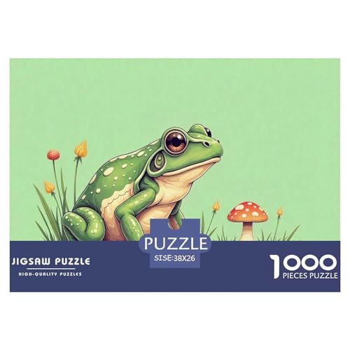 Frosch 1000 Teile Puzzle Für Die Ganze Familie Tiere Erwachsenenpuzzle Clevere Rätsel GescHühnerk 38x26cm/1000pcs von PHQAZWSXE