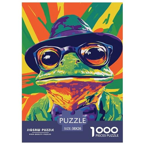 Frosch 1000 Teile Puzzle Für Erwachsene Und Kinder Tier Erwachsenenpuzzle Clevere Rätsel Weihnachtspuzzle 38x26cm/1000pcs von PHQAZWSXE