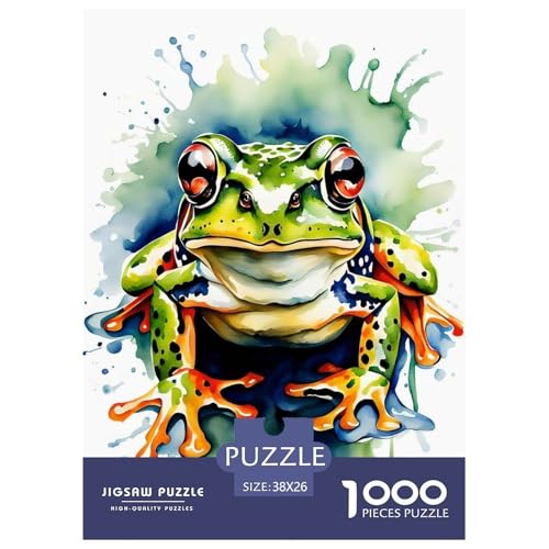 Frosch 1000 Teile Puzzle Für Erwachsene Und Kinder Tiere Erwachsenenpuzzle Clevere Rätsel Geschenk 38x26cm/1000pcs von PHQAZWSXE