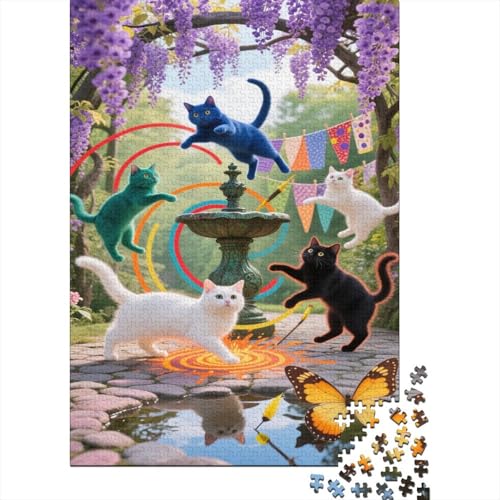 Fünf Kätzchen 1000 Teile Puzzle Für Die Ganze Familie Fünf kleine Kätzchen Erwachsenenpuzzle Clevere Rätsel Weihnachtspuzzle 1000pcs (75x50cm) von PHQAZWSXE