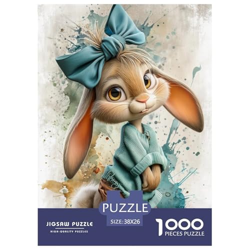 Furry Little Kaninchen Puzzle 1000 Teile Für Erwachsene interessant Erwachsenenpuzzle Geschicklichkeitsspiel Geschenk 38x26cm/1000pcs von PHQAZWSXE