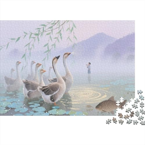 Gans Puzzle 1000 Teile Für Die Ganze Familie Tier Impossible Puzzle Geschicklichkeitsspiel Weihnachtspuzzle 1000pcs (75x50cm) von PHQAZWSXE