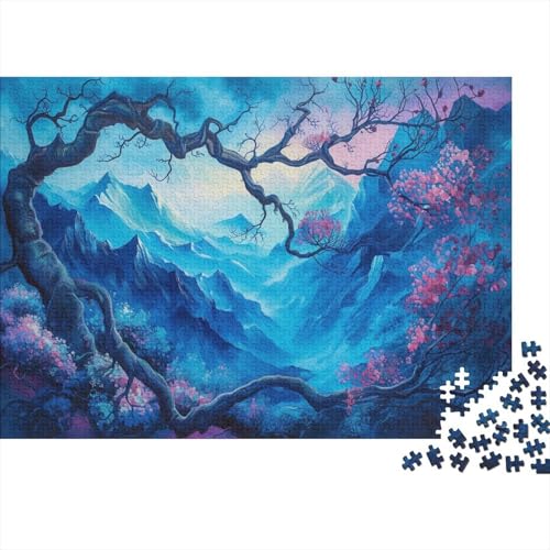 Gebirge and Bäume 1000 Teile Puzzle Für Erwachsene interessant Impossible Puzzle Geschicklichkeitsspiel Weihnachtspuzzle 1000pcs (75x50cm) von PHQAZWSXE
