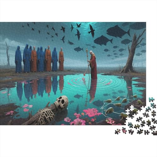 Geheimnisvolle Versammlung 1000 Teile Puzzle Für Die Ganze Familie Nachtversammlung Erwachsenenpuzzle Geschicklichkeitsspiel Geschenk 1000pcs (75x50cm) von PHQAZWSXE
