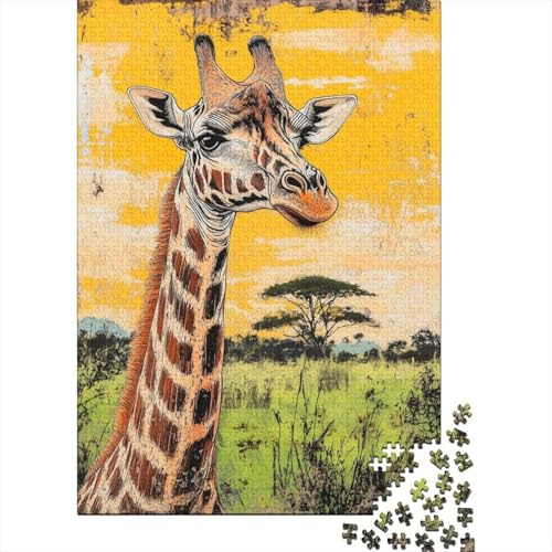Giraffe 1000 Teile Puzzle Für Erwachsene Tier Impossible Puzzle Geschicklichkeitsspiel Geschenk 1000pcs (75x50cm) von PHQAZWSXE