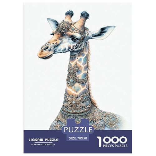 Giraffe 1000 Teile Puzzle Für Erwachsene Tiere Impossible Puzzle Clevere Rätsel Geschenk 70x50cm/1000pcs von PHQAZWSXE